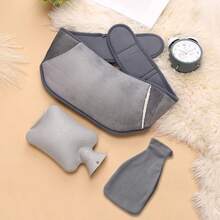 Wärmflasche zum Tragen, Wickelwärmer mit längerem Gürtel zur Linderung von Regelschmerzen – Hals, Schultern, Rücken, Beine, Taille wärmen - Grau - Übersicht 1