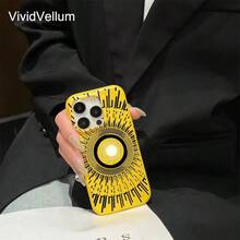 Funda para teléfono con textura de lichi y un gran círculo negro. Compatible con phone 16 Pro Max, 16, 15 Pro, 14, 14 Plus, 13, 13 Pro, 12 Pro y 12 Pro Series. Resistente al desgaste y a las huellas dactilares. - carmesí - Ver 7