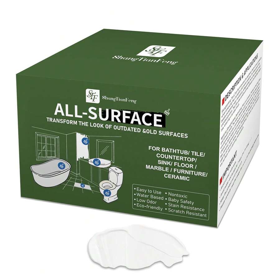 Ceramic Tile Bathroom Wall Bathtub Paint Sink Paint Refinishing Kit (50-60sq.Ft), Easy Of Use Tub Resurfacing Bathroom Sink Tub Kitchen Countertop, Low Odor No Toxic Tub And Tile Refinishing Kit - White-32oz With 7 Tools - View 1