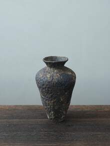 1 pièce Vase en céramique à motif asymétrique grossier, vase à fleurs vintage Wabi-Sabi avec glaçure martelée rouillée, décoration pour salon, bureau, chambre à coucher, bureau, convient pour diverses fêtes, arrangement floral de salle à manger