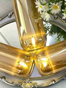 3 件无焰蜡烛灯，带定时器/遥控器，电池供电，LED 许愿蜡烛灯，浪漫氛围装饰灯，无烟电子 LED 蜡烛，桌面装饰灯，温暖蜡烛灯，适用于圣诞节、情人节、万圣节、家居、求婚、婚礼、礼物、生日装饰、派对 - 金色 - 查看 4