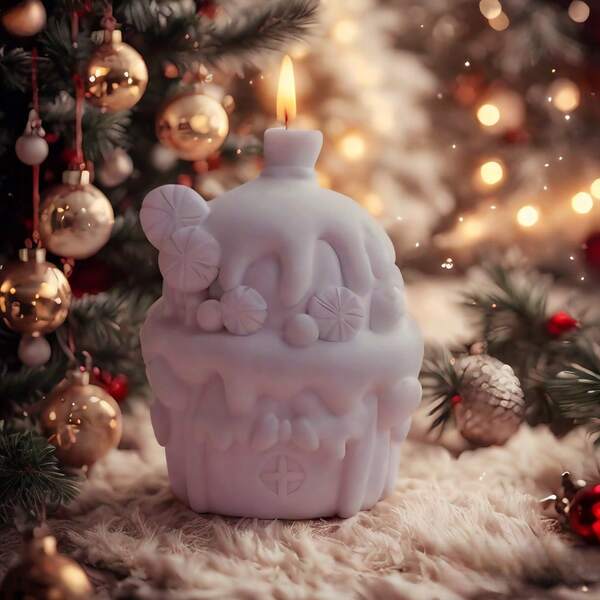 Resin Mold 3D Christmas Three-Dimensional Candy House Candle Mold Aromatherapy Gypsum Diffuser Stone Silicone Mold - Suitable For DIY Candles, Soap, Christmas Handicrafts, Etc., Full Of Christmas Atmosphere