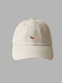 1 件休闲刺绣狗装饰棒球帽，弧形帽檐，适合所有季节 - A - 查看 23