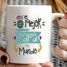 World's Best Dad Ceramic Coffee Mug - Insulated Black Mug With Colorful Globe & Heart Design, "Best Dad In The World" Text - Hand Wash Only, Reusable Drinkware For Tea, Hot Chocolate - Father's Day & Birthday Gift For Dads, Fathers Day Gift, Sentimental Giftware - 1 cái - Xem 6