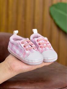 春秋奢华婴儿运动鞋，白色和粉色网眼软底休闲时尚舒适一脚蹬幼儿鞋，适合所有季节室内外儿童步行鞋 - 粉色 - 查看 10