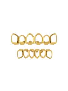 1 Set Hollow Out Fang Teeth Jewelry, Personalized Hip Hop Teeth Decor, Halloween Cosplay Prop, Unisex