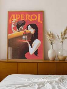 1pc Retro Art, Aperol Wall Art, Vintage Poster Art, Bar Decor, Beverage Print Ideal Gift, Bedroom Decor, Living Room Decor, Office Decor, Dining Room Wall Decoration, Kitchen Decor, Study Room, Corridor, Dormitory Decoration, Bathroom Decor,Ideal Gift For Friends, Wall Arts, Wall Decor, Home Decor, Room Decor, Canvas Wall Art, Posters, Wall Art With Frame, Optional Frame ﻿ ﻿ ﻿ ﻿