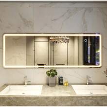 LED Rectangular Full Length Mirror Standing Floor Mirror With  Corners