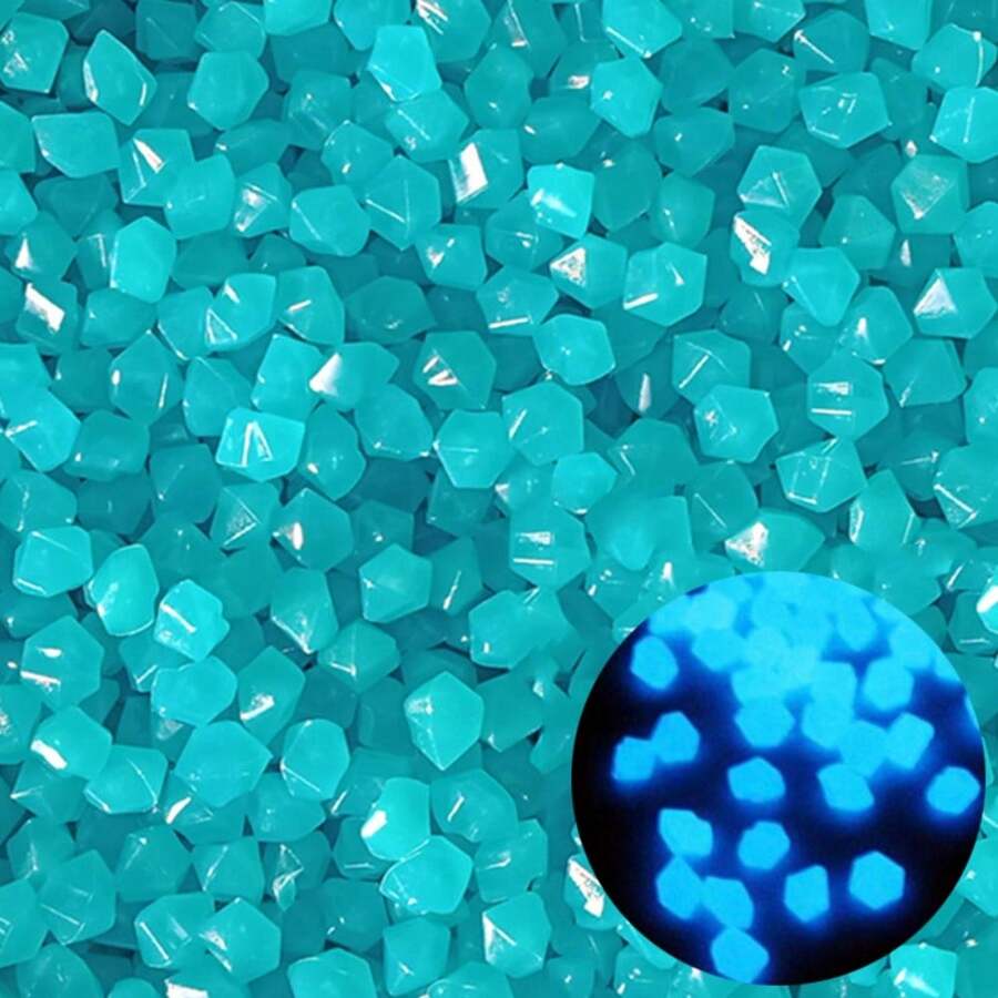 500pcs Diamond Shaped Luminous Stone Glow Rocks Glow In The Dark Rocks Outdoor Decorations Stones Small Luminous Pebbles For Garden Bonsai Yard Decor - C - Xem 1