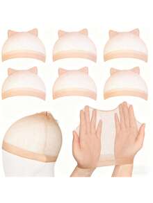1/3/5/10Pcs Hd Wig Caps Stocking Wig Caps Elastic Stretchy Nylon Wig Caps For Lace Front Wig Hd Stocking Cap For Women Hairstyling, Home, Performance, Wedding, All Seasons