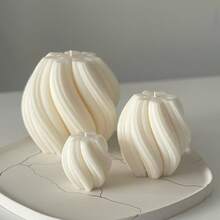 Vela de columna giratoria de geometría - Vela grande y hermosa hecha a mano de cera de soja con giro, estética elegante de burbujas, regalo para el hogar, decoración de estantería de la habitación, concepto de vela en espiral