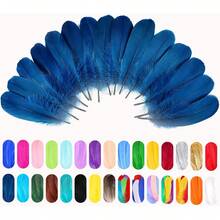 FeelfunFeather 120pcs Navy Blue Goose Feathers 6-8 Inch 15-20cm Decorative Natural Goose Nagoire Bulk Crafts Cosplay Wedding Party Halloween Home Decoration - TỰ NHIÊN - Xem 8