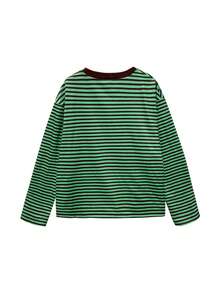 Women's New Arrival Bestselling Casual Striped Graphic Print Loose Pullover Sweatshirt - Green - View 5