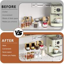 2-stufiges Küchenregal aus Acryl für Kaffeestation, Kaffee-Bar Zubehör zum Aufstellen von Tassen, Bohnen, Sirup, Rührern