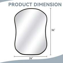 Gourd-Shaped Wall Mirror With Aluminum Alloy Frame For Bathroom, Living Room Decor, Vanity, Entryway & Bedroom