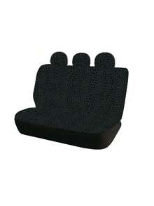 Juego de 5 piezas de fundas de asiento y reposacabezas de tela universal con estampado de leopardo negro de moda para mujer