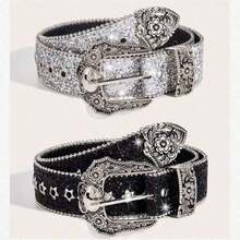 1pc Women's Y2k Style Black Western Chunky Waist Belt With Dopamine Star & Eye Decor, Perfect For Daily Wear Party Summer, School - Thắt lưng dự tiệc - Xem 6