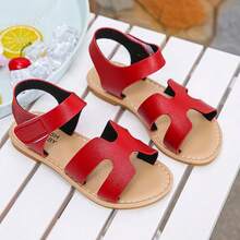 Kids Summer Girls Soft Sole Shoes, Children Flat Sandals, Toddler & Big Girl Plus Size New Arrival - Red - View 13