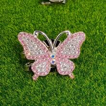 Marcador de bola de golf con clip magnético y diseño de mariposa de diamante - Accesorio de golf fácil de usar para marcar bolas en el green, regalo perfecto para golfistas