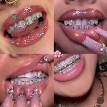 38pcs Butterfly & Rhinestone Colorful Tooth Jewelry Set, Y2K Geometric Pattern Super Shiny Tooth Accessories, Suitable For Daily, Party, Holiday, Unisex (No Glue Included)