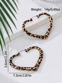 1 Pair Asymmetrical Geometric Oversized Hoop Earrings, Vintage Exaggerated High-End