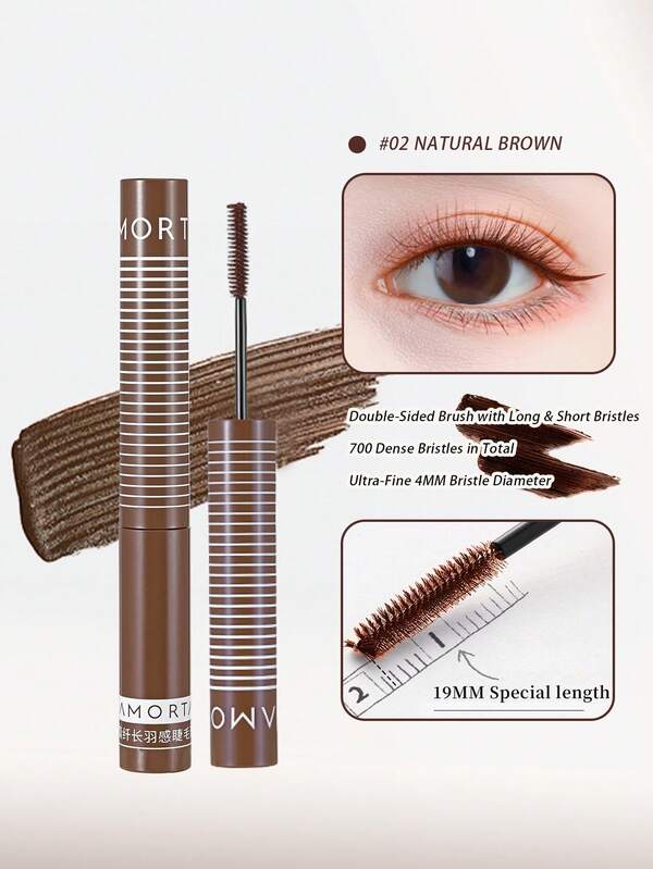 Amortals Mascara 3.5g, Natural Brown, Lengthening And Thickening, Natural And Long-Lasting, Curling, Waterproof, Sweatproof And Smudge-Proof, Makes Eyes Look Larger, Quick-Drying And Easy To Remove, Perfect Eye Makeup, Suitable For Travel, Christmas, Halloween, Thanksgiving, Valentine's Day, Holiday Gifts, Parties, Romantic Dates,