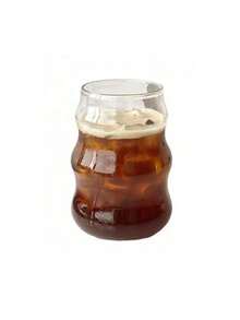 1 件蝴蝶结玻璃杯，带盖和吸管，优雅蝴蝶结玻璃杯，波浪条纹玻璃杯，适合家居装饰，饮用水，早餐牛奶杯，下午茶咖啡杯，情人节礼物 - 彩色 - 查看 21