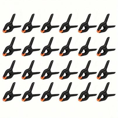 1pc   Heavy Duty Black Plastic Type A Spring Clip With Orange Locking Mechanism - 2.5 Inch Multipurpose Clip For Crafts, Woodworking, Photographic Backgrounds, Home Improvement - No Assembly Required, Durable And Versatile Clip For Secure Fixation (Suitable For Fabric, Paper, Cardboard, Plastic) - Black Orange Design, Spring Loaded For Easy Installation, Suitable For Many Uses, Woodworking Spring Clip, Woodworking Spring Clip, Clip Clip