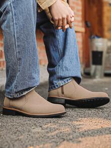 Stivali Chelsea fatti a mano vintage da uomo, stivali alti con cerniera laterale in stile britannico