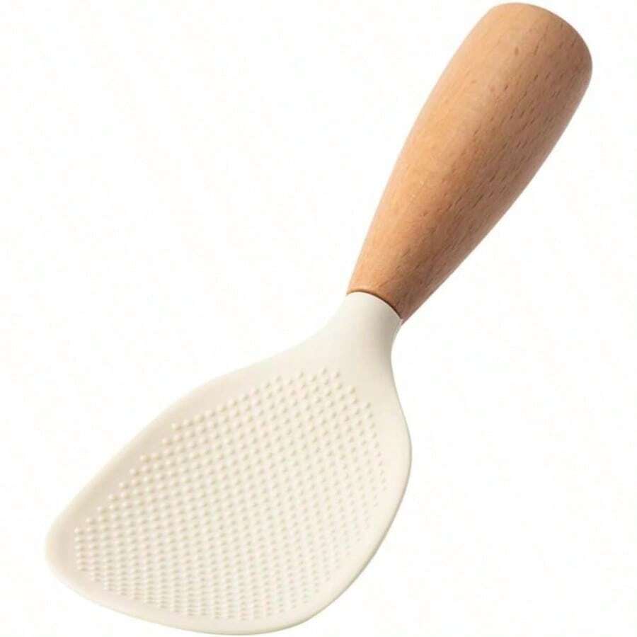 Wooden-Handled Silicone Rice Paddles For Serving Rice - 綠色 - 查看 1