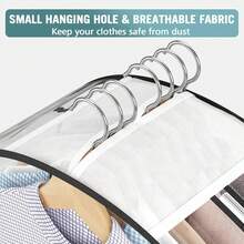 Bolsas de Ropa de 50 Pulgadas para Colgar Ropa, Bolsas de Ropa Colgante, Bolsas Transparentes para Almacenamiento de Abrigos, Protector Ropa para Traje, Abrigos, Vestidos, Chaquetas (2pcs) - 4 piezas - Ver 6