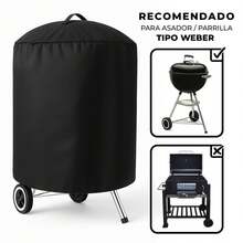 Funda Premium para Asador Redondo 76x71 cm – Impermeable, Resistente al Sol, Lluvia y Viento, Protección Exterior con Diseño Elegante, Alta Durabilidad - Negro - Ver 7