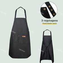 Waterproof Apron With Large Pocket And Adjustable Shoulder Straps Unisex For Coffee And Kitchen - Brown - View 5