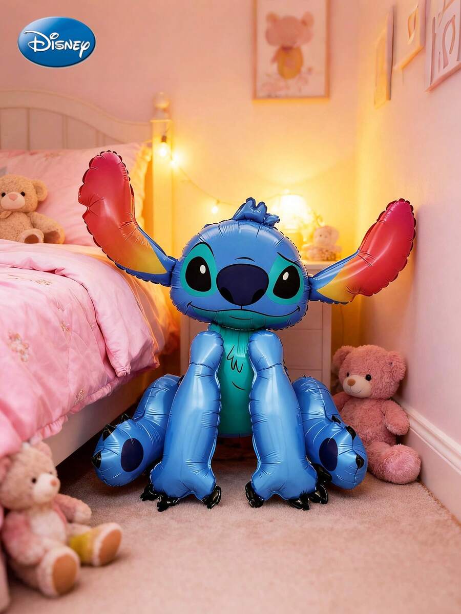 Disney 1PC Officially Licensed Stitch Styling Aluminium Balloon Surprise Balloons Festival Photo Props Party Supplies Decoration Birthday Party Gift Best Choice For Photos - Blue - View 1