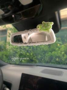 1pc Cute Turtle Plush Rearview Mirror Cover, INS Cartoon Female Rearview Mirror Decoration, Car Interior Accessory - Turtle Rearview Mirror - View 13