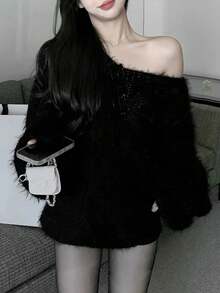 Women Sweaters - Black - View 4