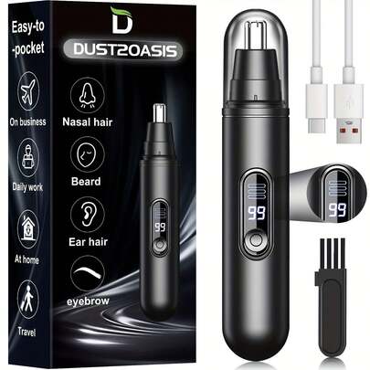 1PC Rechargeable 150mAh Electric Nose Hair Trimmer Not To Hurt The Nose Not Stuck Hair Multifunctional Shaving Nose Hair Electric Eyebrow Portable Trimmer For Men Women
