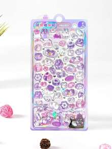 1pc Cartoon 3D Embossed Diamond Sticker, Cartoon Animal Self-Adhesive Sticker For Scrapbooking And Stationery Decoration, Craft Decals Suitable For DIY Projects And Office Supplies - one-size - View 5