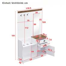 Wardrobe Set With Mirror, Hooks, Drawers And Clothes Rack. - 1 - View 10