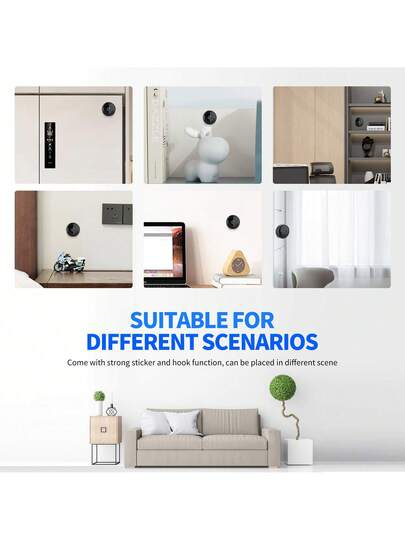 1pc Wireless Indoor Intelligent Mini Camera, 1080P Full HD, Support Wi Fi, Application Control, Voice Intercom, Motion Detection, USB Charging, Rechargeable Lithium Battery, Portable Installation, To Protect Family Safety. view 8