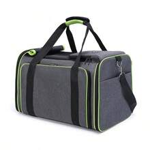 Foldable Cat Carrier, Portable Bag For Small Dogs, Cat Travel Bag For The Car, Expandable Pet Backpack With Large Capacity, Portable And Lightweight Cat Carrier, Pet Travel Essentials - 灰色+綠色 - 查看 4