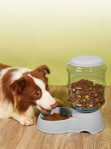 1 Pieza Comedero Automático Para Mascotas, Dispensador Automático De Alimentador De Mascotas De Gran Capacidad De 3.8L Para Perros Y Gatos - Gris - Ver 1