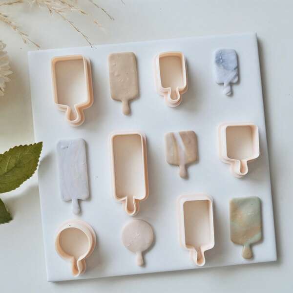 1/6pcs/Set Charcuterie Board Polymer Clay Earring Cutters | Elegant Hollow Design, Reusable Micro Cutting Molds For Meal Platters & Jewelry, DIY Earrings And Decorations