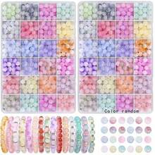50pcs/360pcs/720pcs 8mm Ombre Glass Beads Jewelry Making Kit, For DIY Bracelets, Necklaces, Earrings, Pendants, Decorations, Holiday Party Gifts, Crafts (Random Colors) - Multicolor - View 7