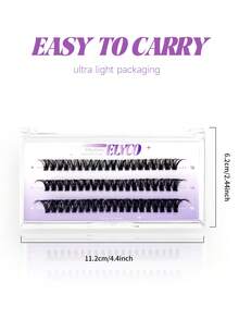 ELYCO 60 Clusters D Curl 3D Fluffy & Curly Lashes, 0.07mm 12-16mm Mixed, Handmade Cluster Lashes, Soft & Delicate Individual Cluster Curly Segmented DIY False Eyelashes, Long-Lasting Cartoon Lashes, Suitable For Party, Gift For Women & Girls