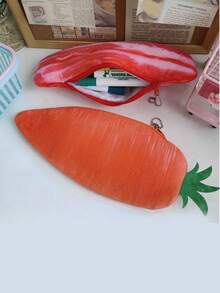 1Pc FruitsVegetables Bitter Gourd Cabbage Carrot Shaped Patterns Ingredients Student Stationery Pencil Case Personalized Simple Creative Simulation Bag - Multicolor - View 6