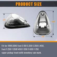 WALSIO 5 PCS Cab Roof Marker Lights 10 LED Amber Roof Top Lamp Running Light Replacement Compatible With Ford 1999-2016 F150 F250 F350 F450 F550 Super Duty Pickup Trucks SUV (Amber)