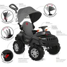 Superjipe Reclinável Com Capota Passeio & Pedal (Preto) - Bandeirante