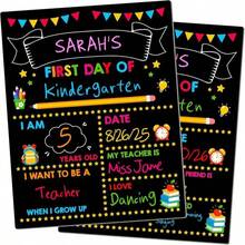 First &Amp; Last Day Of School Board, 14 X 11 In First Day Of School Chalkboard, Double Sided Reusable Photo Sharing Prop For Kindergarten