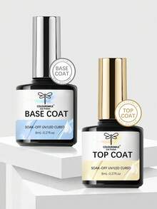 3 件套底油、面油和哑光面油凝胶指甲油套装哑光面油 UV LED 美甲指甲油底漆可浸透表面指甲凝胶套装美甲 DIY 沙龙女孩礼物 - 無色 - 查看 15